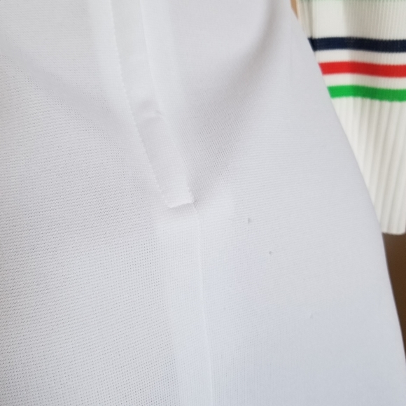 Vintage  Vicky Vaughn polyester  knitt white green red short 60s mini  dress - Picture 3 of 16